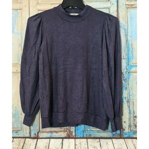 Riah Fashion Womens Small Purple Mock Neck Long Sleeve Pullover Sweater Top